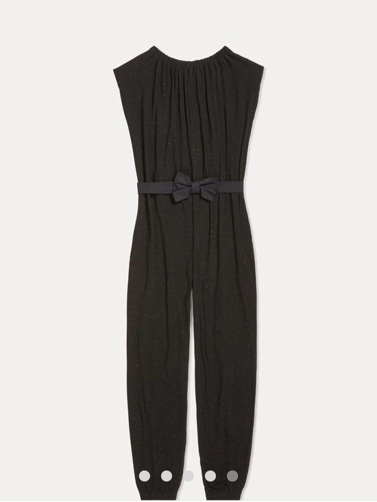 Something Navy Pants - Something Navy Nikki Black Sleeveless Jumpsuit with Waist Bow